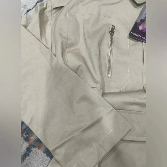 NAKED WARDROBE Khaki Trench Coat Size Small - Picture 2 of 5